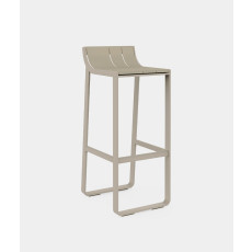 Flat High stool with backrest