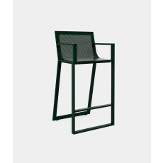 Blau High stool with high backrest and arms