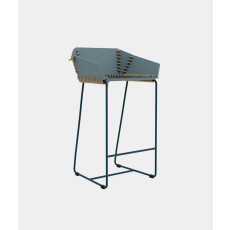 Textile Counter stool with backrest