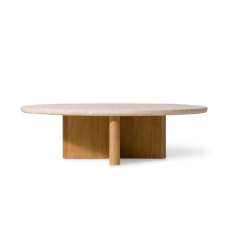 Victoria Teak Oval Stone Coffee Table