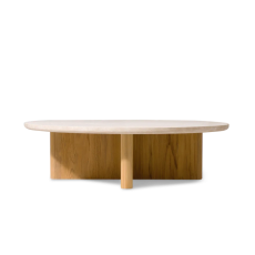 Victoria Teak Round Stone Coffee Table